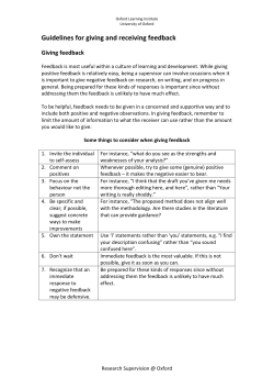 Guidelines for giving and receiving feedback