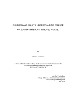 Children and adults` understanding and use of sound