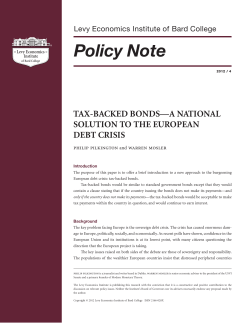 Tax-Backed Bonds &mdash;A National Solution to the European Debt Crisis
