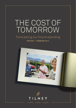 the cost of tomorrow
