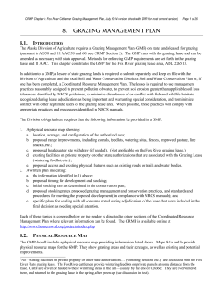 8. GRAZING MANAGEMENT PLAN