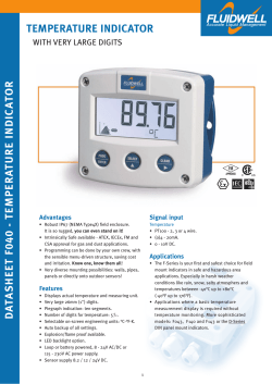 TEMPERATURE INDICATOR D A TA SHEET F040