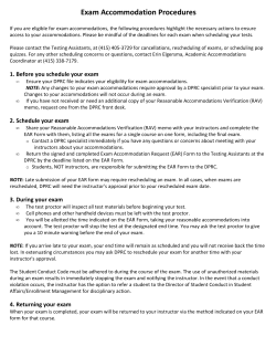 Exam Accommodations Request - Disability Programs and