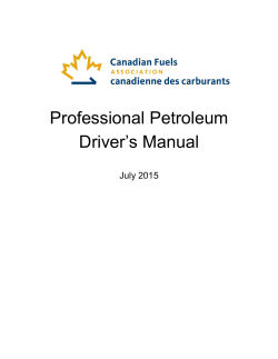 Professional Petroleum Driver`s Manual