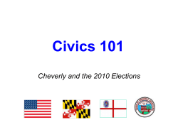 Cheverly`s Place in the 2010 Elections Speaker`s Presentation
