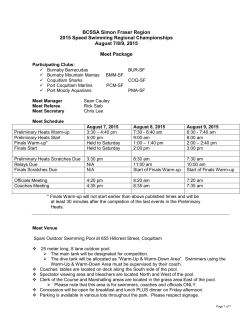 BCSSA Simon Fraser Region 2015 Speed Swimming Regional
