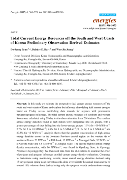 Tidal Current Energy Resources off the South and West Coasts of