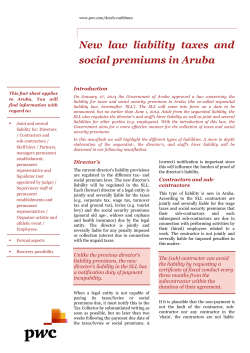 New law liability taxes and social premiums in Aruba