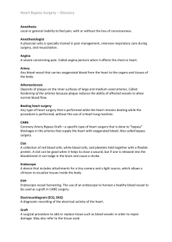 Heart Bypass Surgery &ndash; Glossary