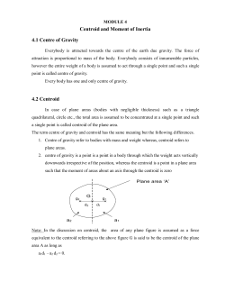 Centroid and Moment of Inertia 4.1 Centre of Gravity 4.2 Centroid