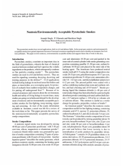Nontoxic/Environmentally Acceptable Pyrotechnic Smokes