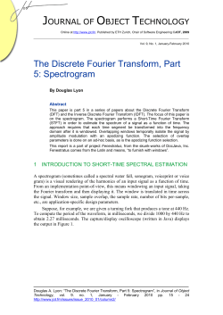 The Discrete Fourier Transform, Part 5: Spectrogram