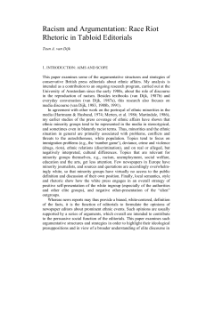 Racism and Argumentation: Race Riot Rhetoric in Tabloid Editorials