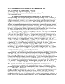 Deep-crustal seismic study of continental rifting in the Newfoundland