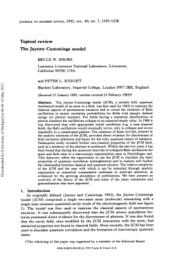 The Jaynes-Cummings Model