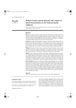 Analysis of plant species diversity with respect to - UNC