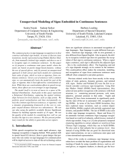 Unsupervised Modeling of Signs Embedded in Continuous