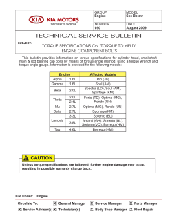 "Torque to Yield" Engine Component Bolts (ENG