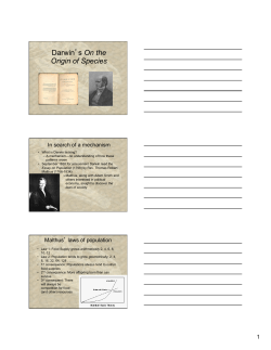 Darwin`s Account of Evolution by Natural Selection