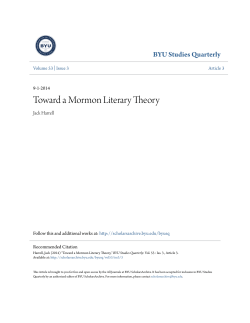 Toward a Mormon Literary Theory - BYU ScholarsArchive