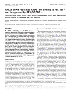 PATZ1 down-regulates FADS1 by binding to rs174557 and is