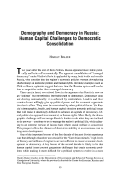 Demography and Democracy in Russia: Human Capital Challenges