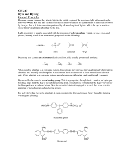 CH 227 Dyes and Dyeing General Principles