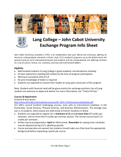 John Cabot University Exchange Program Info