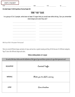 THINK * PAIR * SHARE Controls Traffic Alerts you to what`s coming