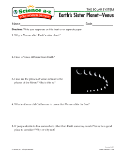 Earth`s Sister Planet&ndash;Venus