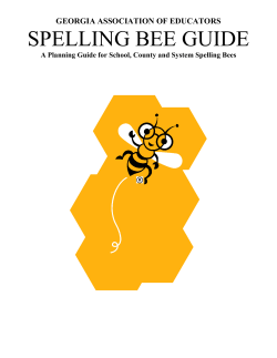 Local Bee Planning Guide - Georgia Association of Educators