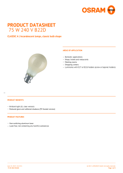 75 W 240 V B22D