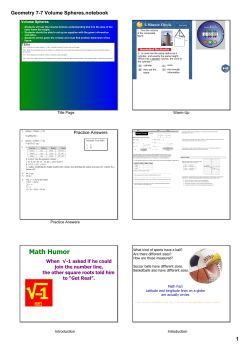 Geometry 7-7 Volume Spheres.notebook