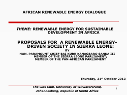proposals for a renewable energy- driven society in sierra leone