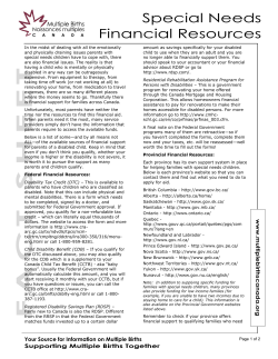 Points to Consider - Multiple Births Canada