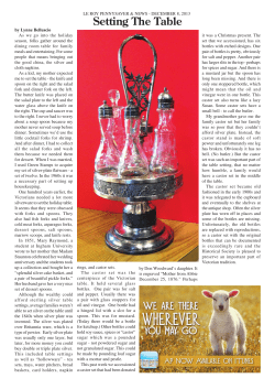 Setting The Table - LeRoy Historical Society