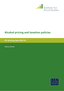 Alcohol pricing and taxation policies