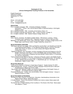 Fee C-V 1 Christopher R. Fee Johnson Distinguished Teaching