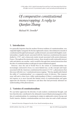 Of comparative constitutional monocropping: A