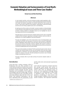 Economic Valuation and Socioeconomics of Coral Reefs