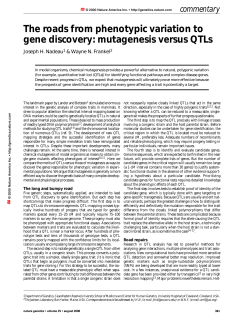 The roads from phenotypic variation to gene discovery: mutagenesis