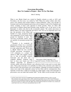 Gravestone Recording How To Conduct a Project