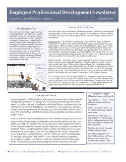 Sources of Personal Power - Pediatrics