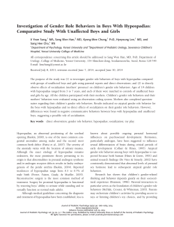 Investigation of Gender Role Behaviors in Boys