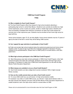 CNM Dual Credit Program FAQs - Central New Mexico Community