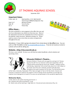 Important Dates - St. Thomas Aquinas School