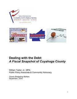 Dealing with the Debt - The Center for Community Solutions
