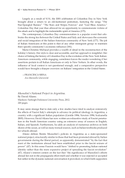 Mussolini`s National Project in Argentina.
