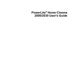 User`s Guide - PowerLite Home Cinema 2000
