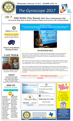 Newsletter -- February 15, 2017